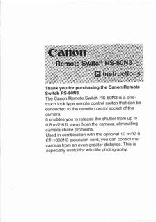 Canon EOS manual. Camera Instructions.